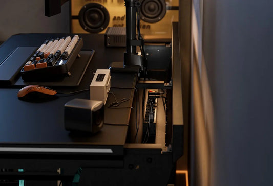 Blacklyte standing desk with cable management