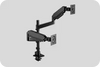 Black dual monitor arm