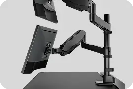 Adjustable dual monitor arm for desk