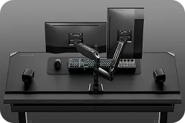 Dual monitor desk arm