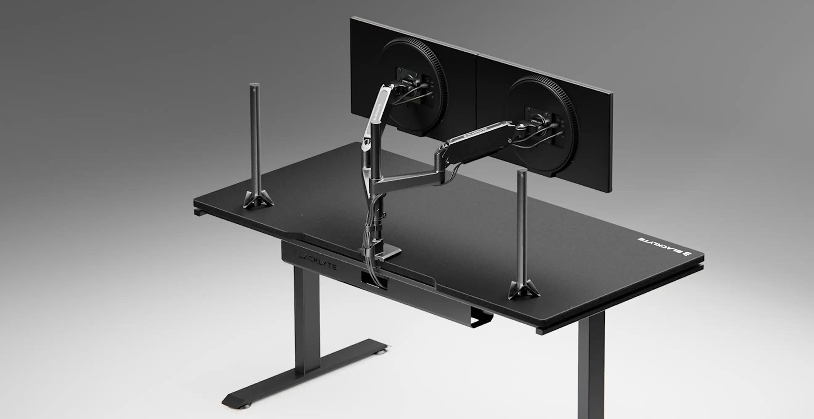 Atlas adjustable dual screen monitor arms for desk