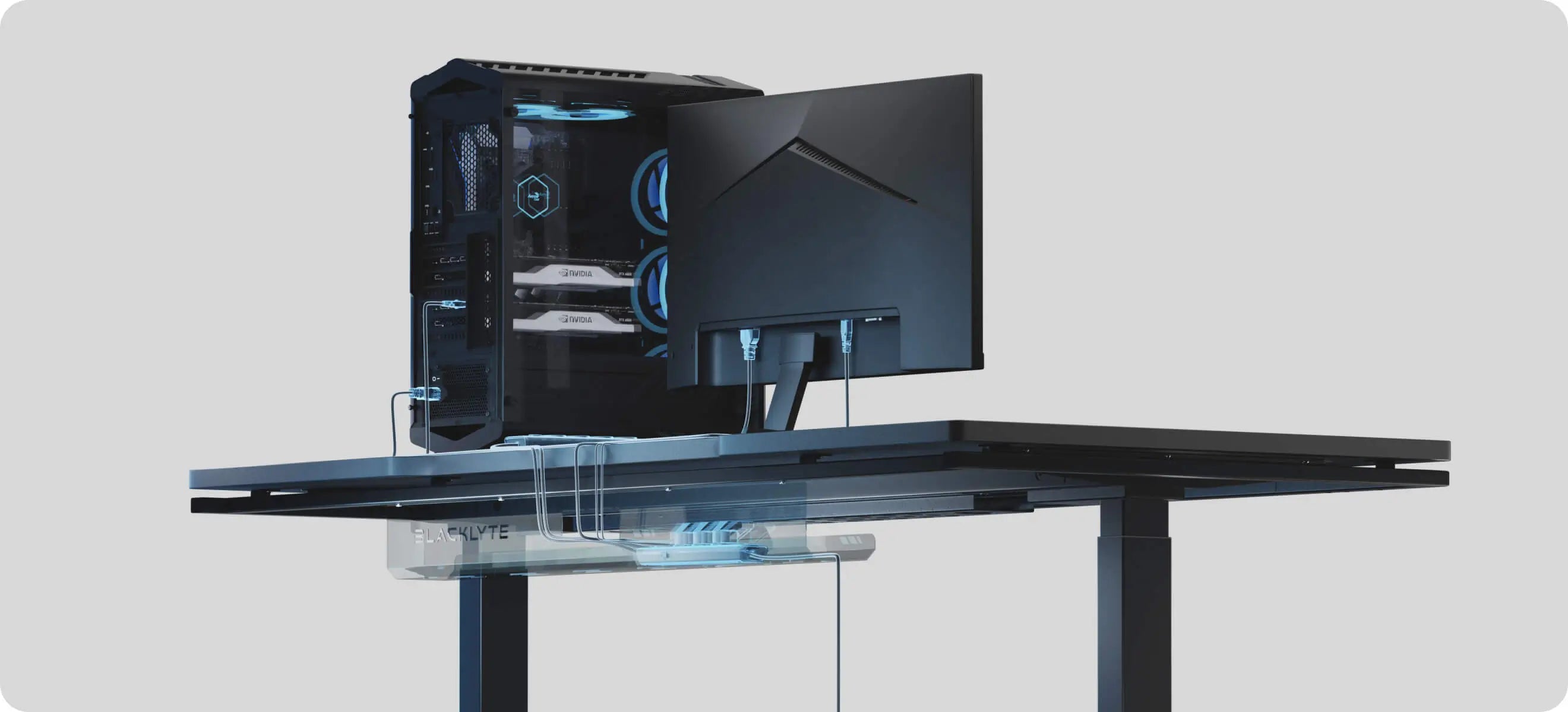 Atlas Lite height adjustable standing desk with cable management