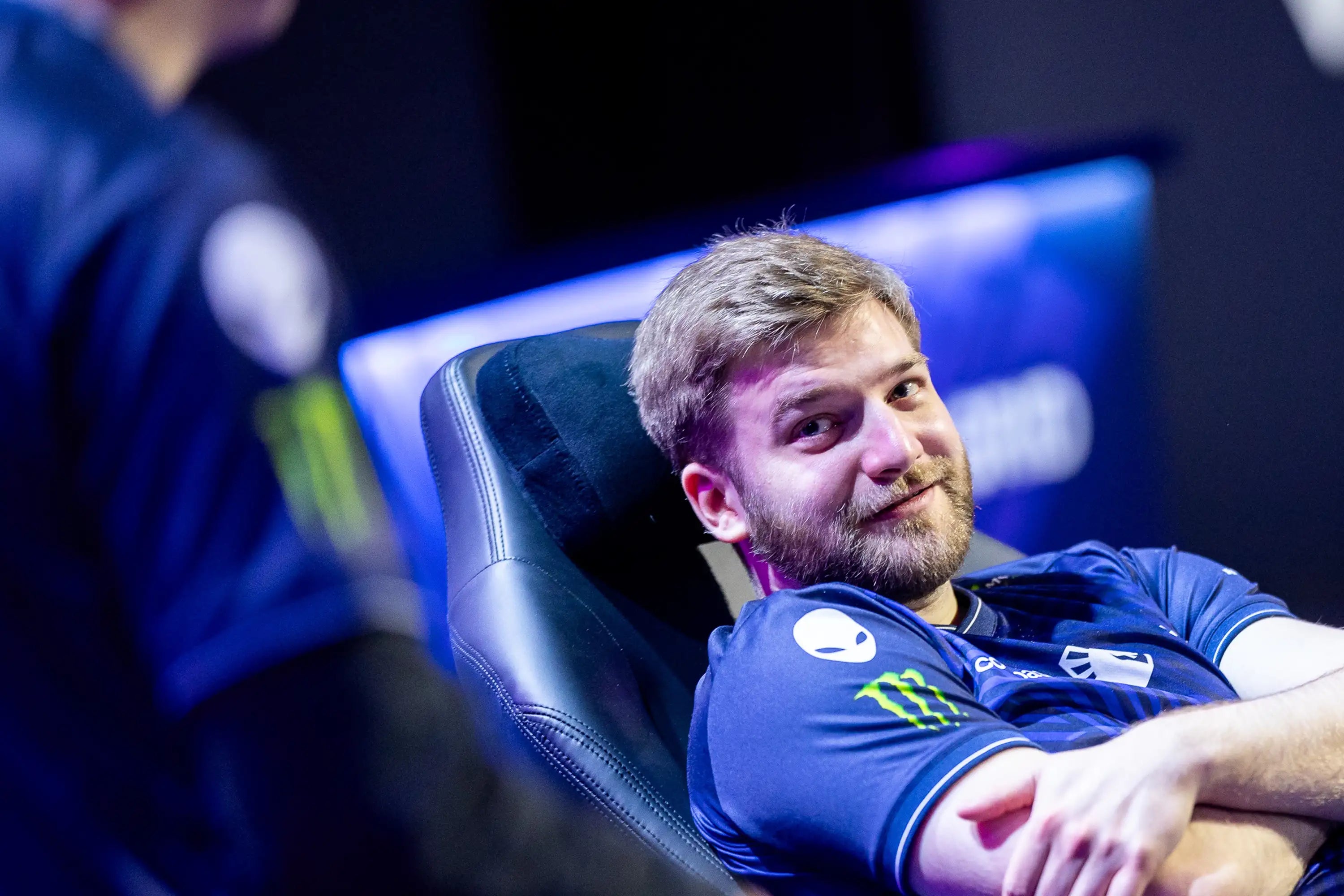 E-sports Player Sitting on the Blacklyte Athena Pro Gaming Chair