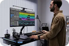 Adjustable height gaming desk