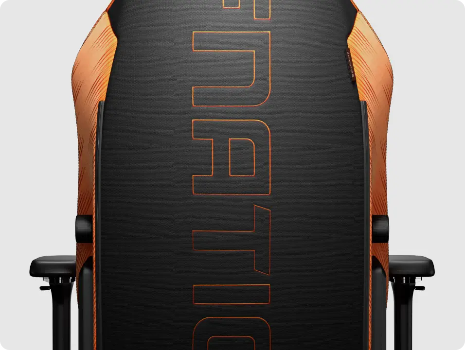 Fnatic gaming chair in black and orange colors