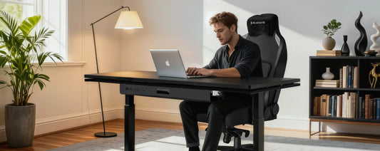 Blacklyte office gaming chair and standing desk for home and office