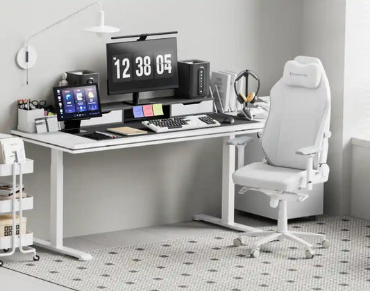 Blacklyte gaming chair and height adjustable gaming desk for home office