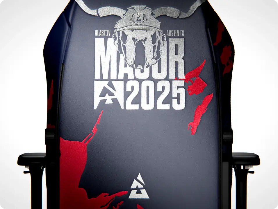 Austin Major Edition chair highlighting official major event design elements