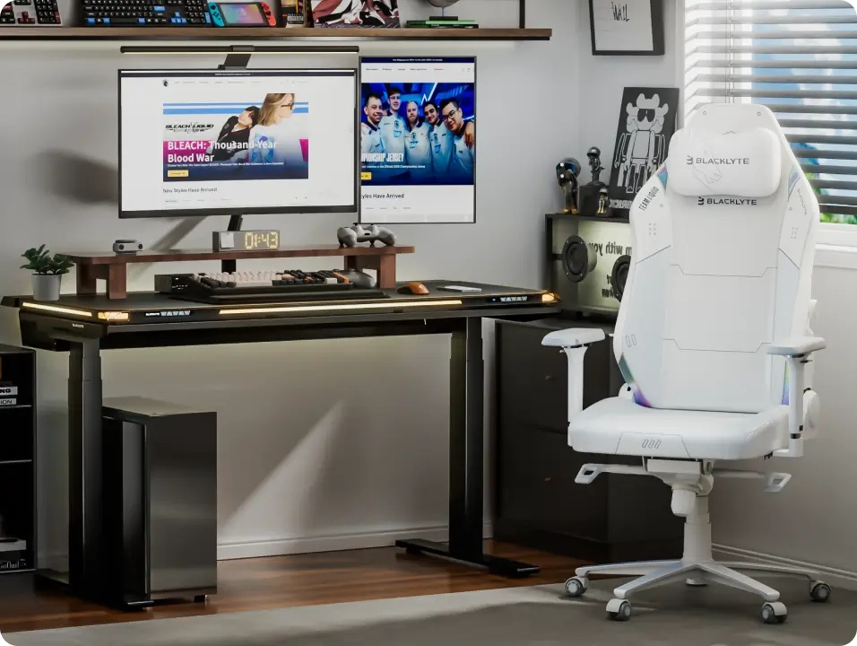 White Liquid gaming chair for home gaming and office room setup
