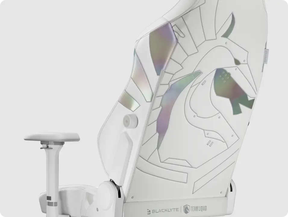 White Liquid gaming chair with high back and armrests for long sessions
