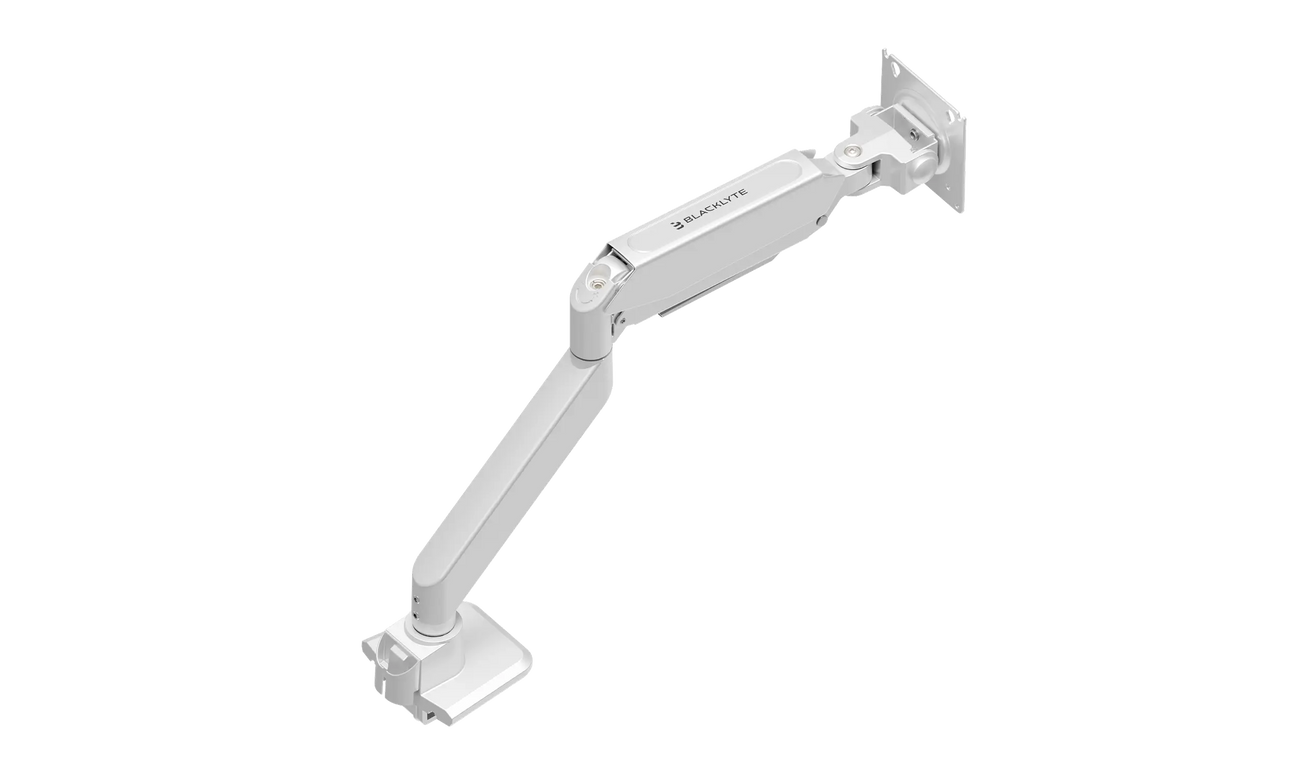 Blacklyte Atlas single-monitor arm mount—White